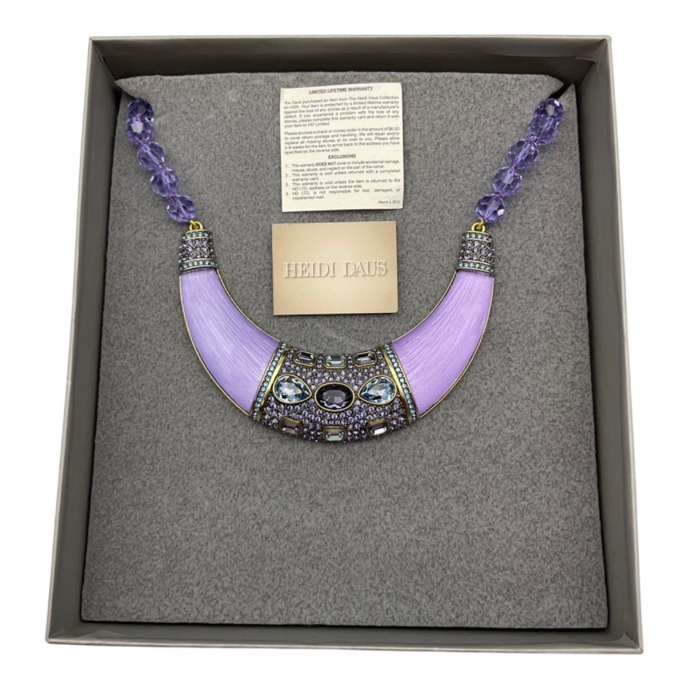 Heidi Daus‎ Say It With Style BIB Drop Necklace w Crystal Beads & Rhinestones.